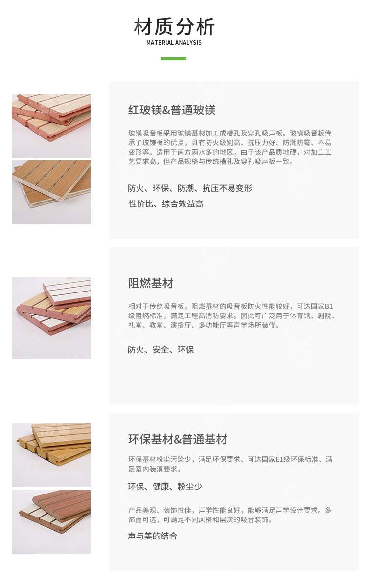 白色玻鎂吸音板材質分析