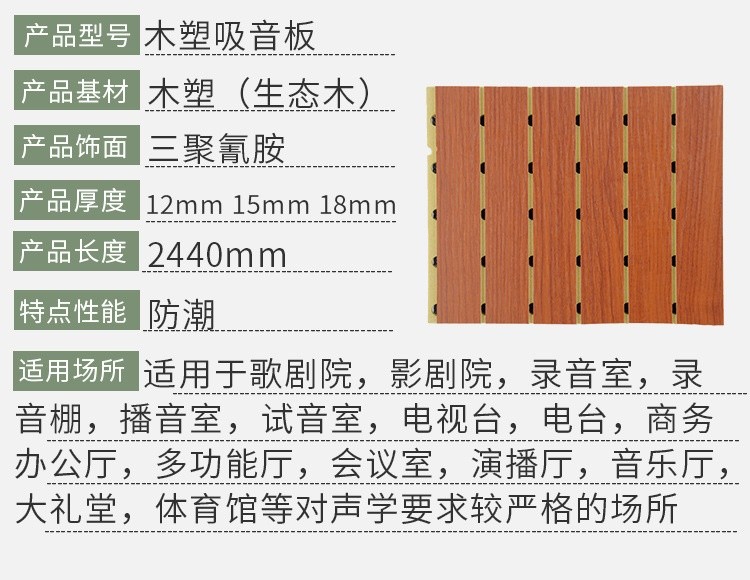 木塑吸音板產品參數(shù)